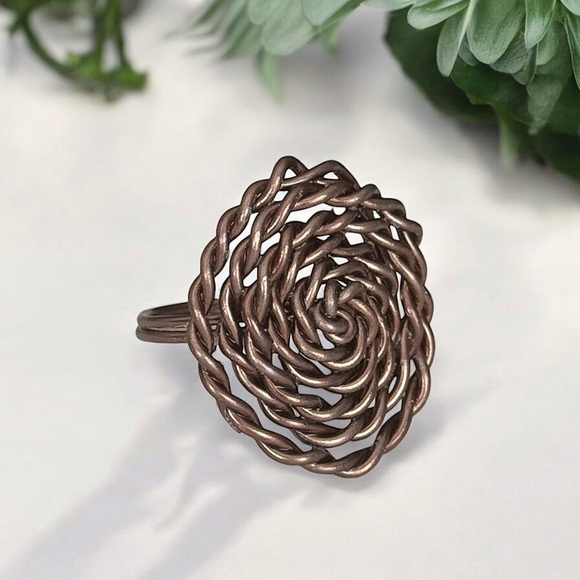 5 For $25💫Boho Brown Braided Coiled Ring - Picture 4 of 5